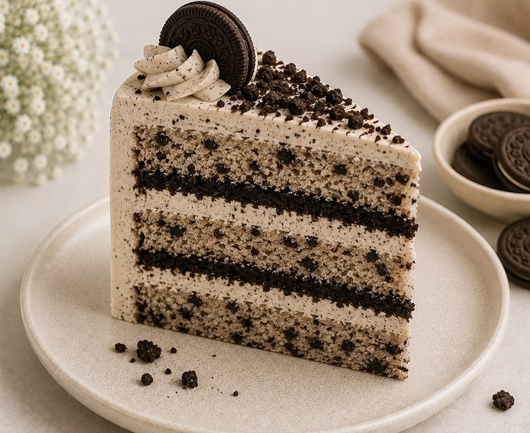 A slice of Cookies and Cream cake